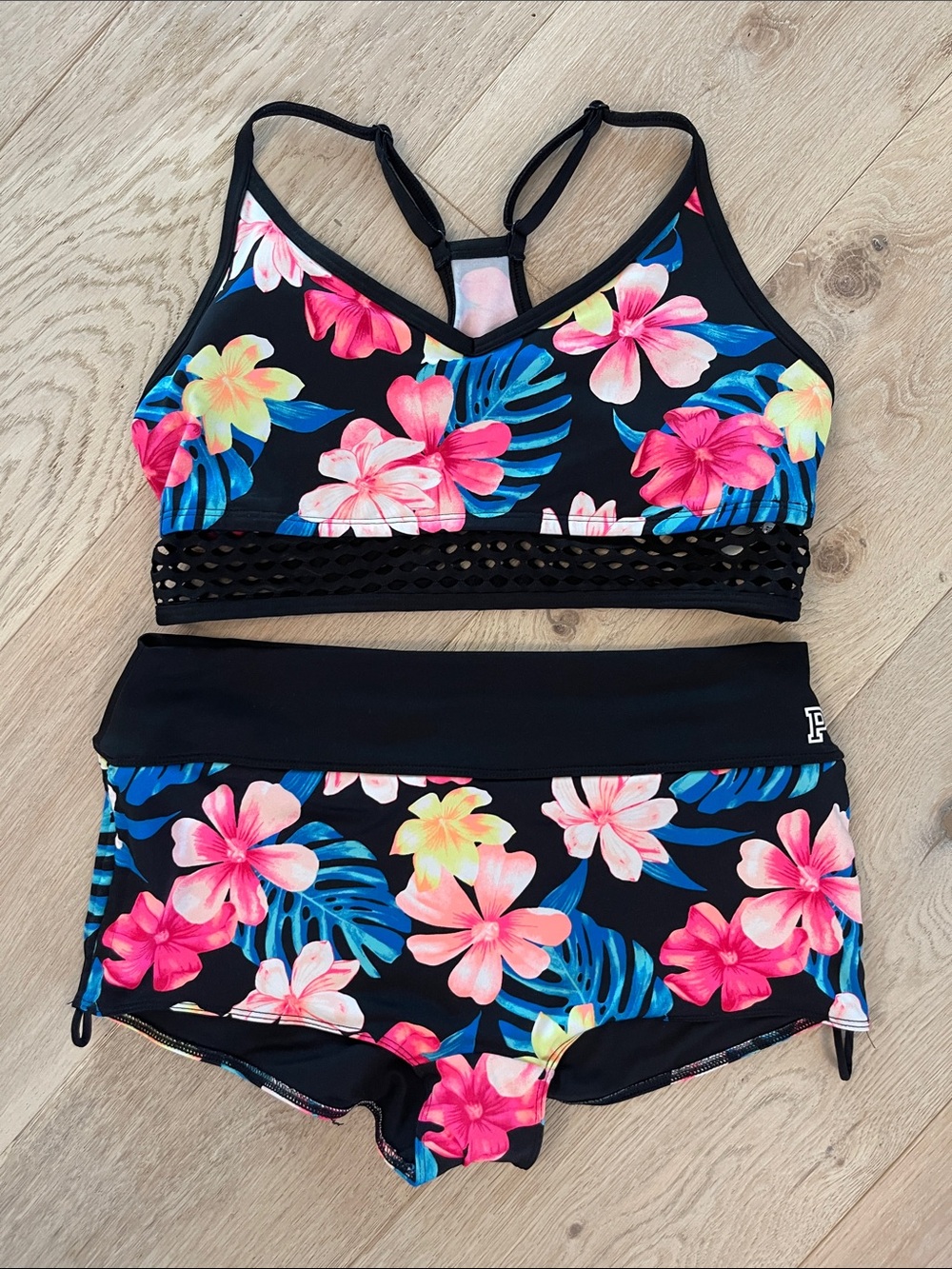 VICTORIA’S SECRET PINK ULTIMATE Floral Two-Piece Swim Set size Large